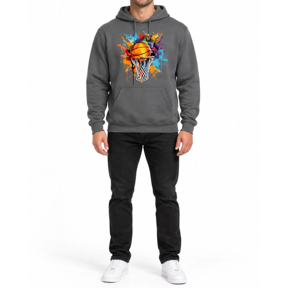 NWOT ÄBäsketballCo Colorful Basketball Pullover Hoodie | Size Large